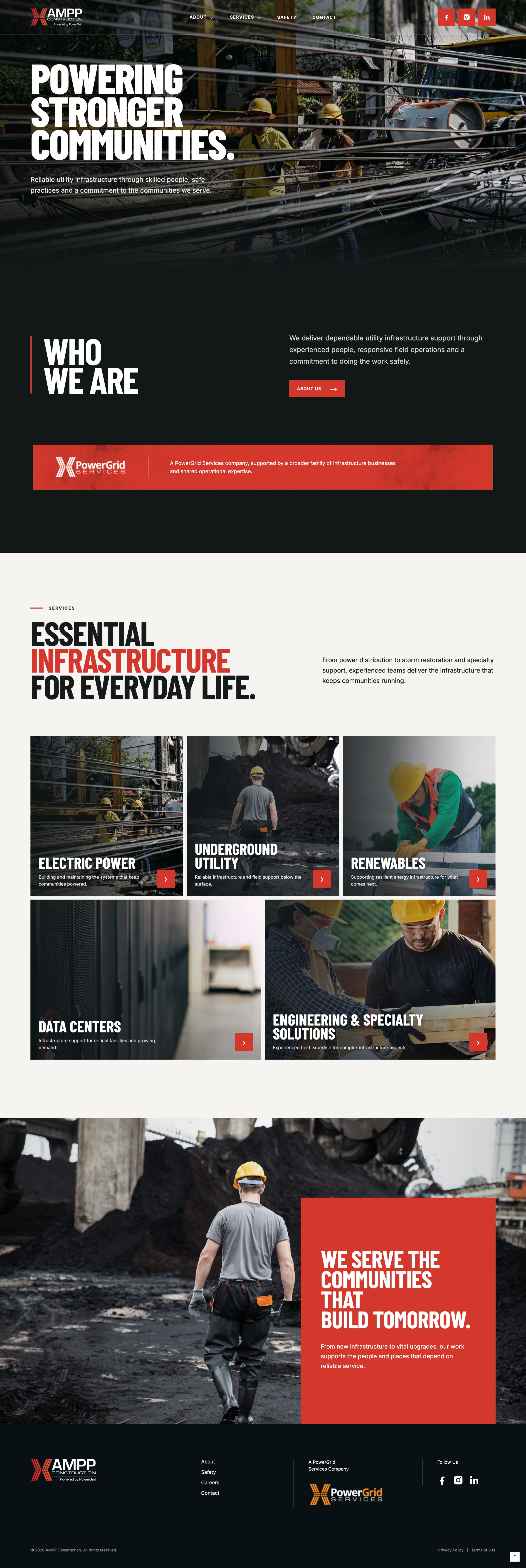 PowerGrid Services full desktop design